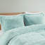 Couette mini en fourrure longue shaggy bleue, taille Twin/Twin XL, réversible