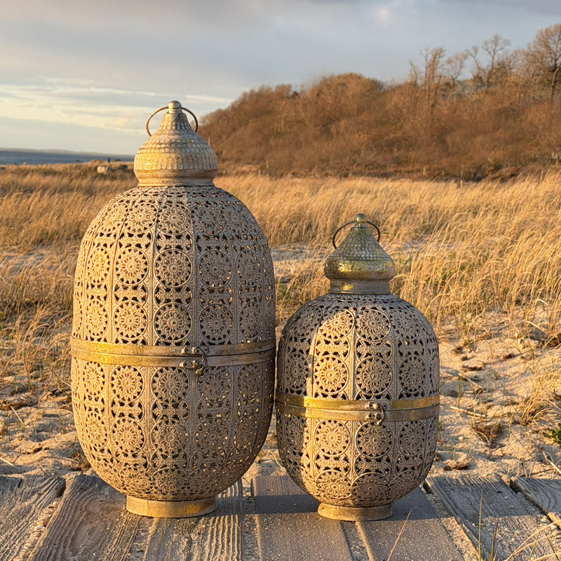 2 PIece Chubby Oasis Candle Lantern Set