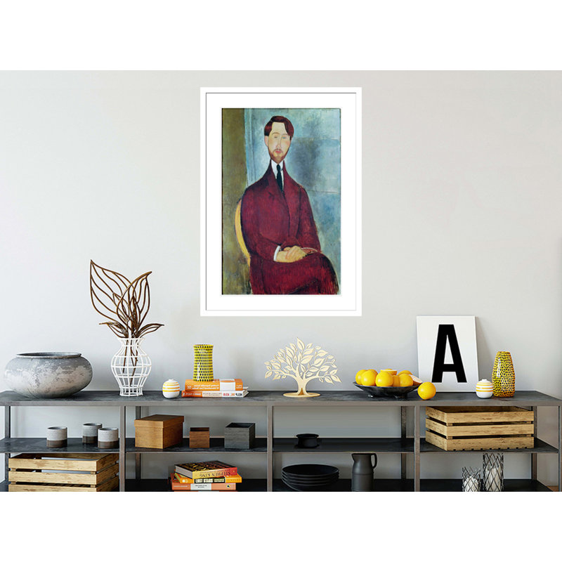 Léopold Zborowski by Amedeo Modigliani - Framed Giclee Print, 41.5" H x 29.16" W