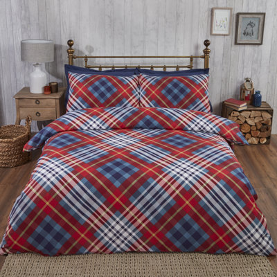 Emilsy Cotton Blend Argyle Bedding with Pillowcases