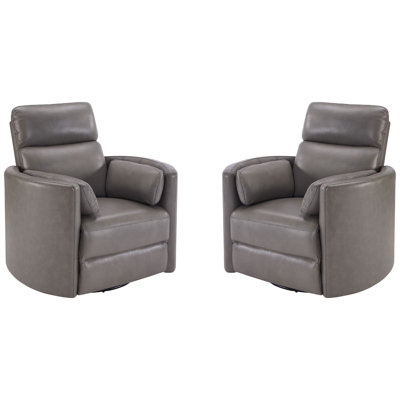 Bre 40" Wide Genuine Leather Swivel Standard Recliner