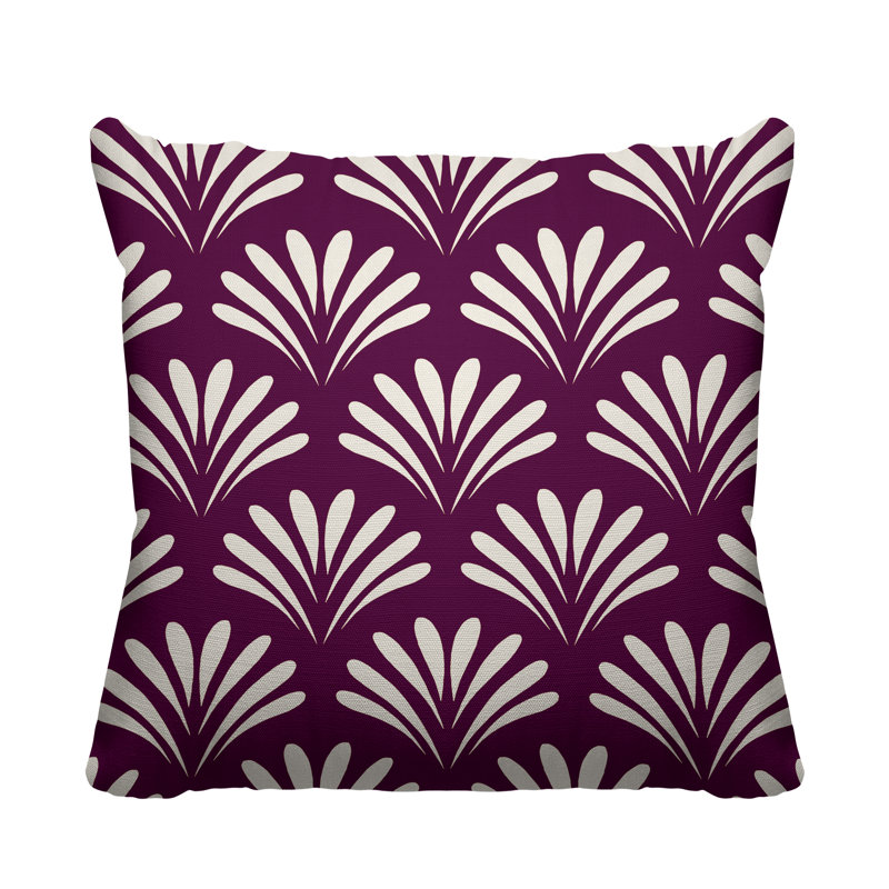 Coussin décoratif intérieur / extérieur Flower Burst, Violet, H 15 po x l 15 po, Carré