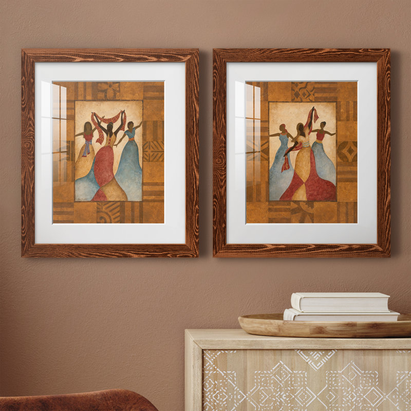Rhythme - ensemble de 2 peintures encadrées, Cadre en érable, H 20 po x l 34 po x P 1,5 po