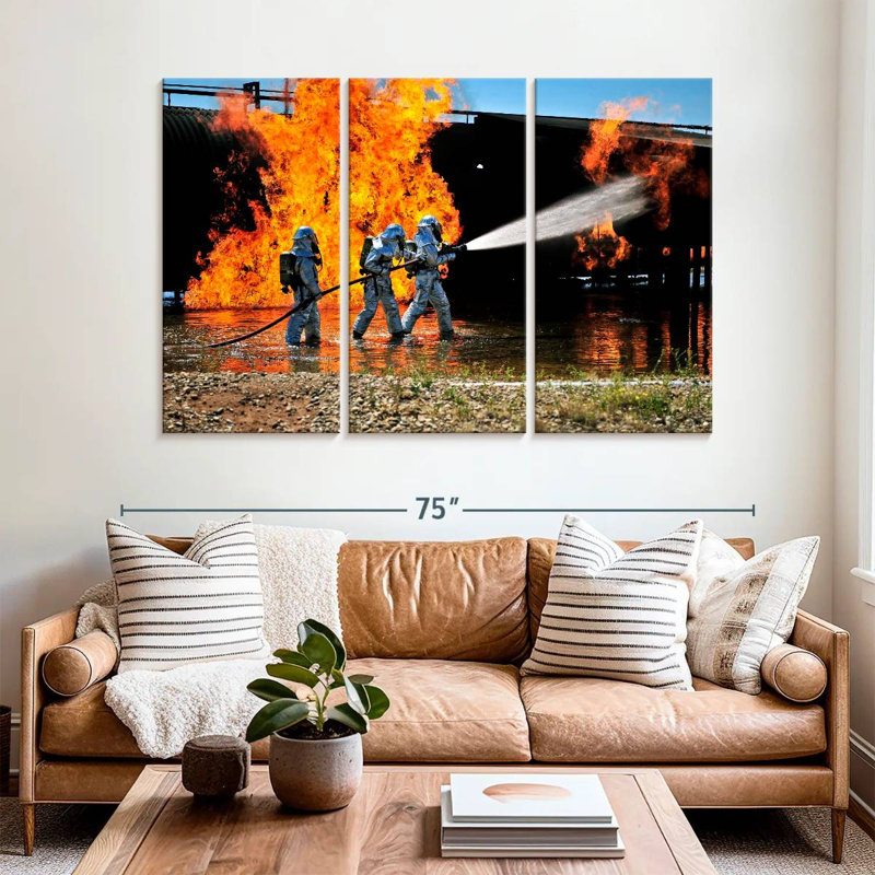 Simulated Fire Emergency, 42" H x 65" W