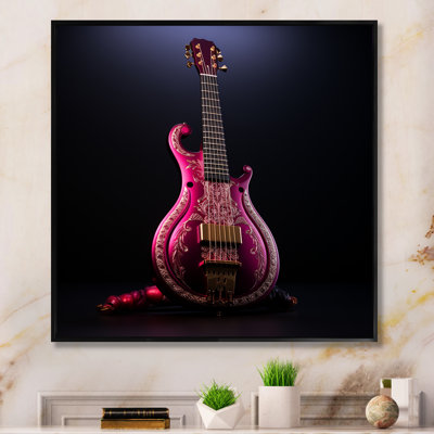 Guitare moderne en majestueux magenta sur toile