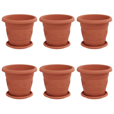 Plant Pots 6 Pcs Plastic