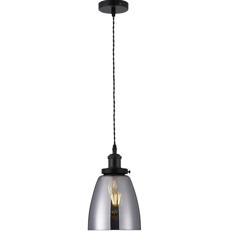 Margarita 1 - Light Single Pendant, Matt Black, Smoked