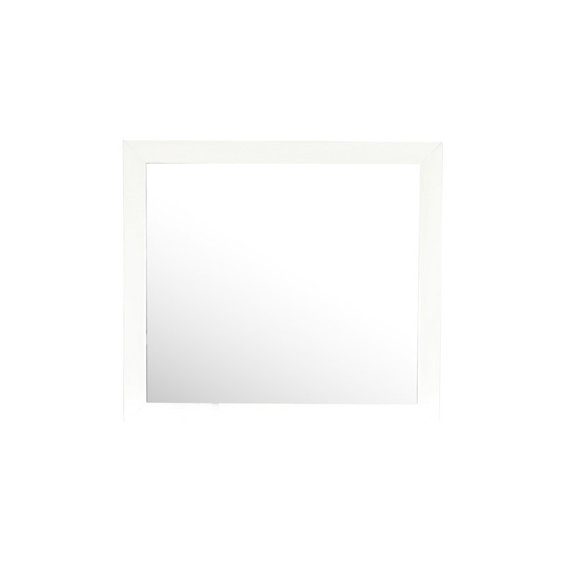Miroir de commode blanc moderne de style moderne - verre transparent, 35,1 po de profondeur x 1,03 po de largeur, 38,35 po de hauteur, 24,57 lb pour le style, la vue, P l