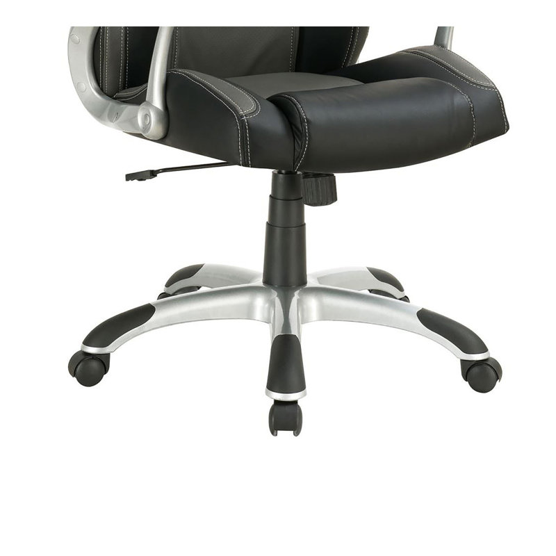 Black and Grey Swivel Office Chair with Casters
