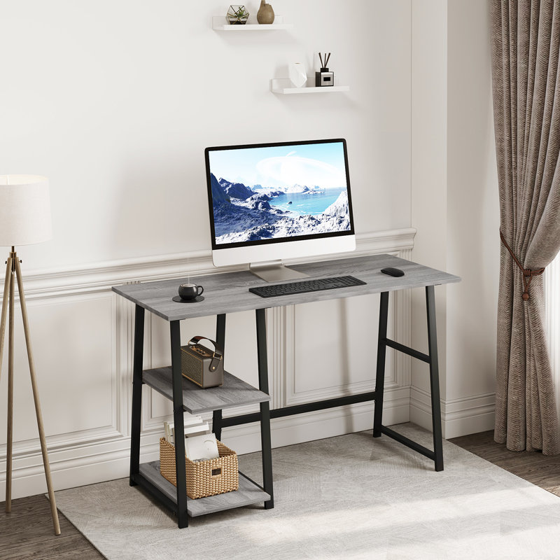 Neomi Metal Base Writing Desk, Black, Gray