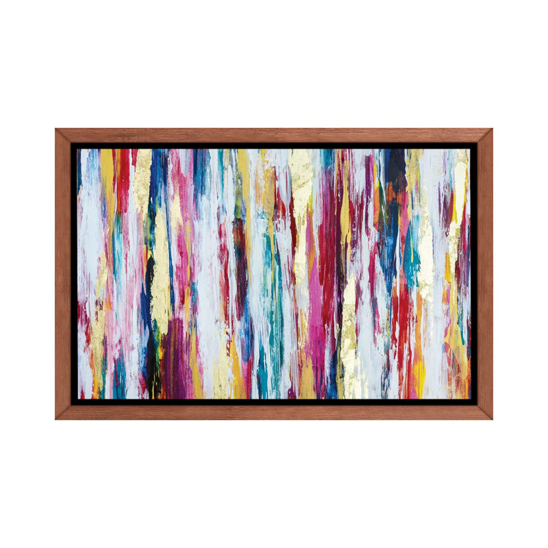 Pensées pleines de couleurs par Nikki Chauhan, H 18 po x l 26 po x P 1,5 po, Toile avec cadre en bois classique