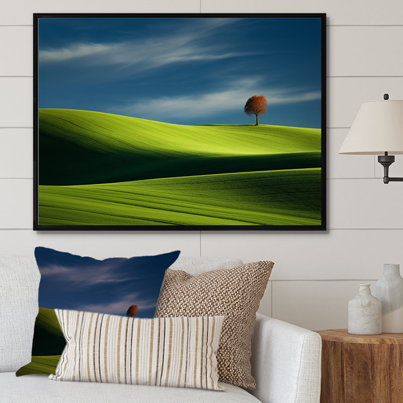 «Green Monicol Meadow», photo I sur toile, H 34 po x l 44 po x P 1,5 po, Cadre flottant noir