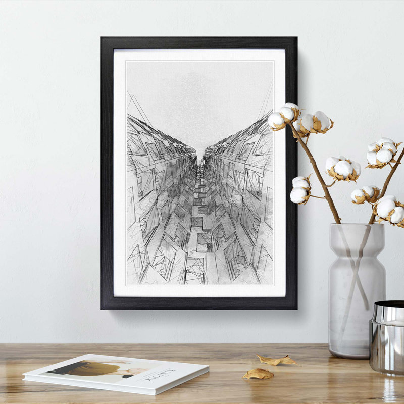 Sketching the Architecture Vol.61 - Picture Frame Drawing Print, Black Framed, 87cm H x 62cm W x 2cm D