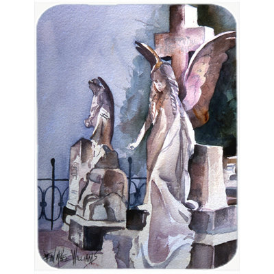 Caroline's Treasures Angels in the Cemetery with Cross Glass Cutting Board