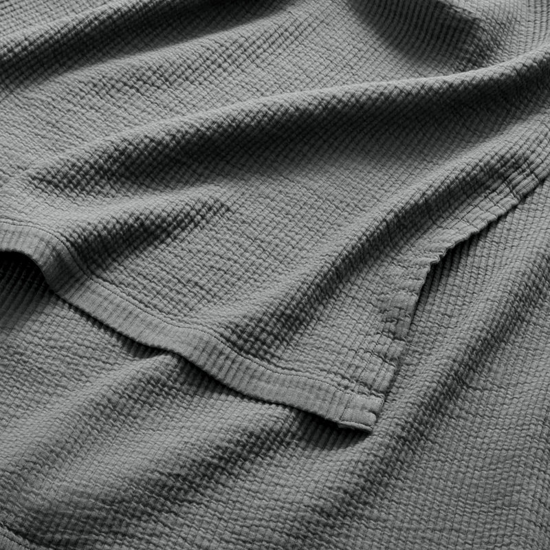 Ripple Coverlet Set, Charcoal, King Bedspread + 2 King Shams