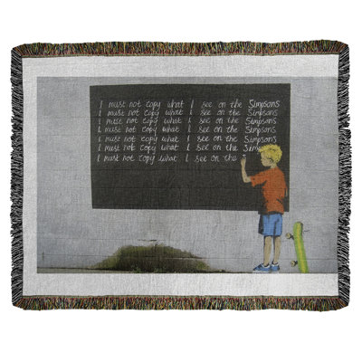 Banksy Graffiti Hand Woven Throw Blanket