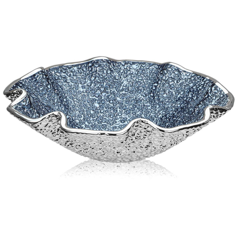 Lirica Special Scalloped Bowl, Blue/Silver