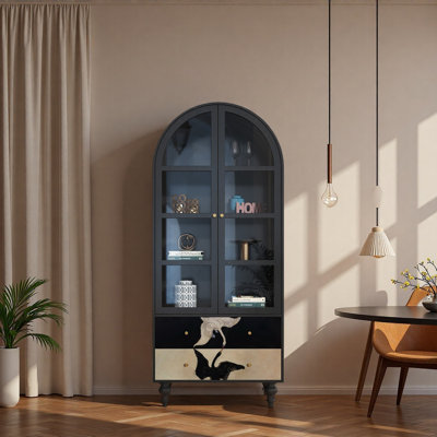 Vitrine en bois massif Vintage