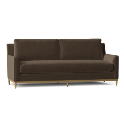 Canapé à accoudoirs évasés en cuir véritable 84,75 po Libby Langdon