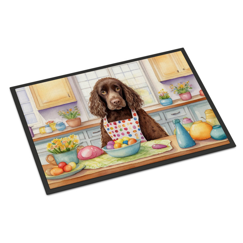 Decorating Easter American Water Spaniel Doormat, 18" W x 27" L