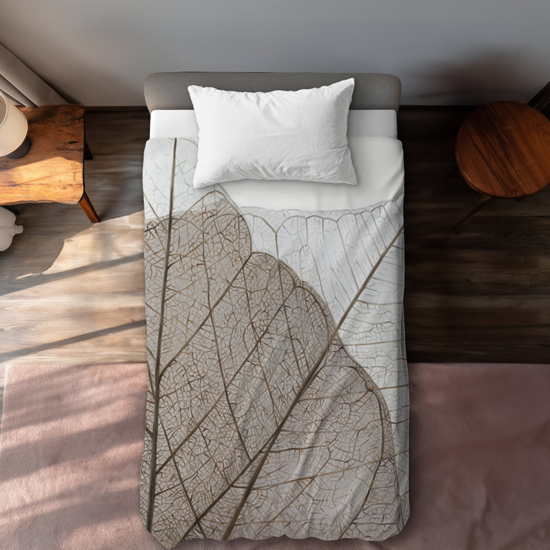 Translucent Dried Leaves Brown Duvet Cover | Home Decor