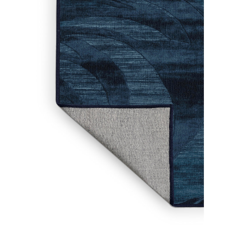 Machine Washable Abstract Grey Area Rug, Round 5'