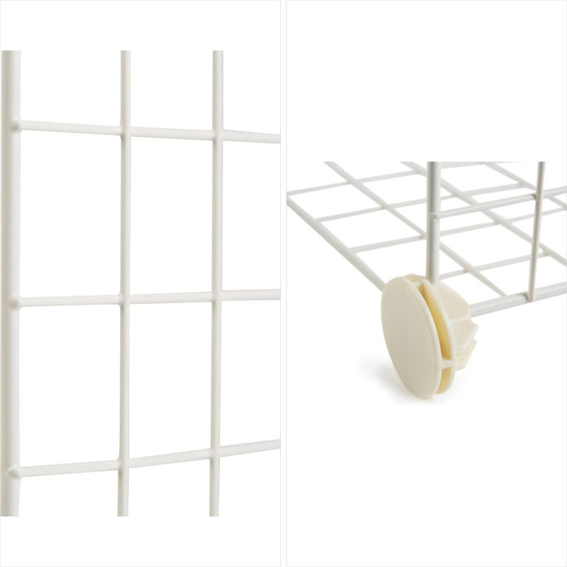 6-Cube Modular Wire Grid Storage Shelves Unit, Stackable Organizer With Interlocking Design For Home, Office, And Closet