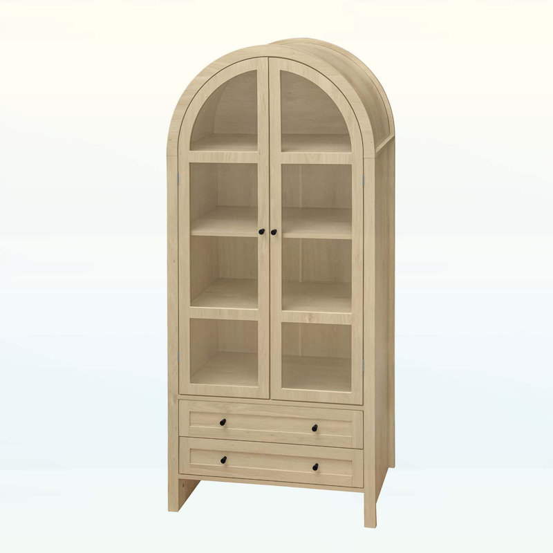 Vitrine de rangement arquée avec tablettes réglables, pour la cuisine, la salle à manger et le salon