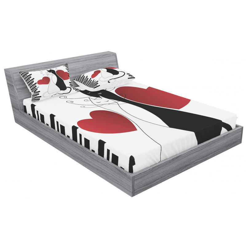 Microfiber Sheet Set, Queen Sheet Set with Fitted Sheet