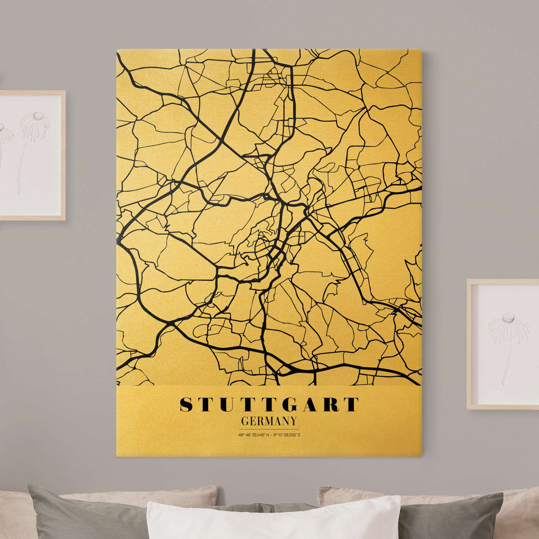 Leinwandbild Stadtplan Stuttgart - Classic