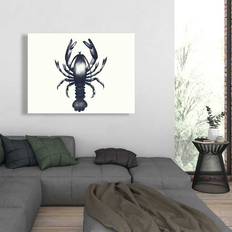 Toile marine bleue avec homard bleu | Décoration intérieure