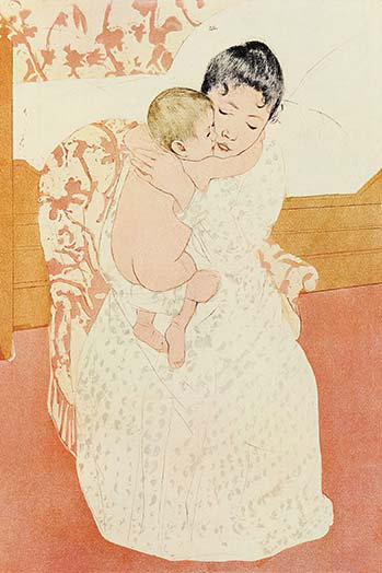 « père-offre » par mary cassatt, reproduction d’art, H 66 po x l 44 po