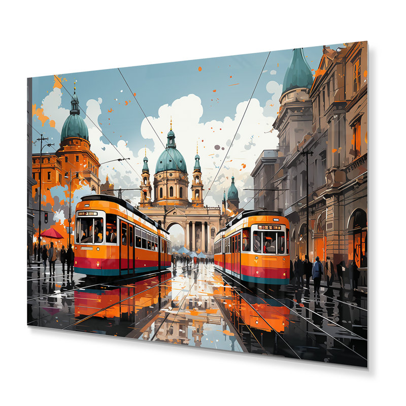 City City Train Popart I - décor mural en métal Cityscapes, H 12 po x l 20 po
