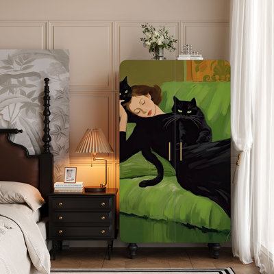 New Chinese-style retro painted wardrobe