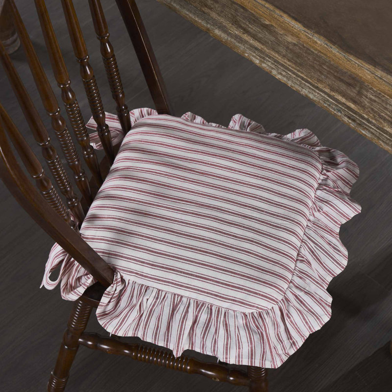 Coussin de chaise Timeless Ticking, Rayures rouges