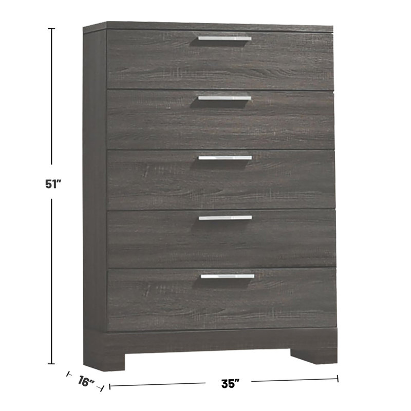 Bellegarde 35 " W 5 - Drawer Dresser