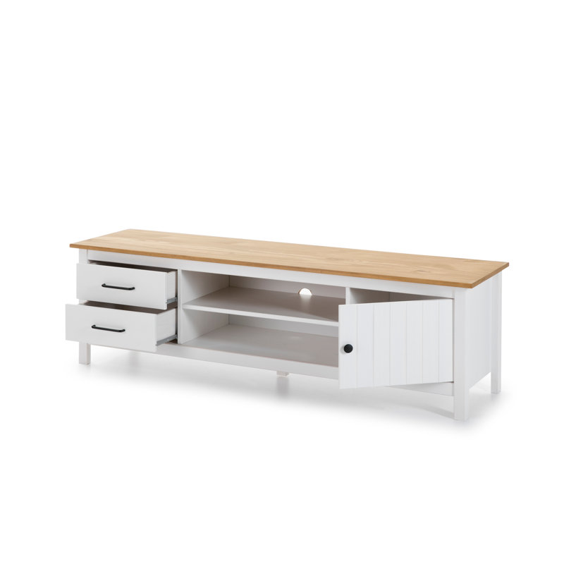 Giardina Unfinished TV Stand for TVs up to 55", White