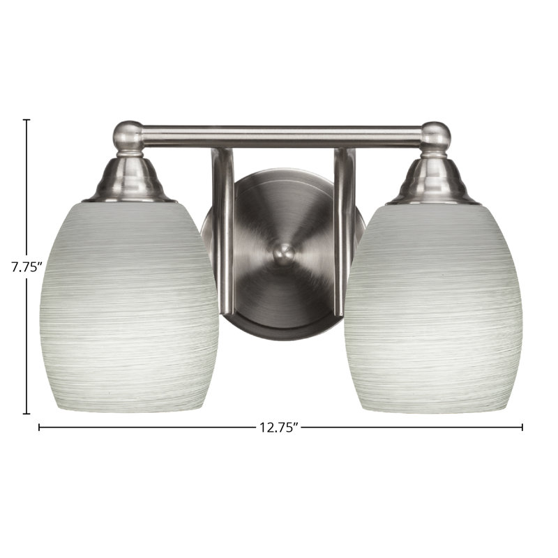 Michell 2-Light Bath Bar, Brushed Nickel