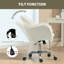 HOMCOM Snow Flannel Office Chair Makeup Vanity Chair Wheeled-619113383