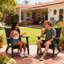 Ensemble de conversation pour 2 personnes en osier de patio avec table d'appoint-292710979