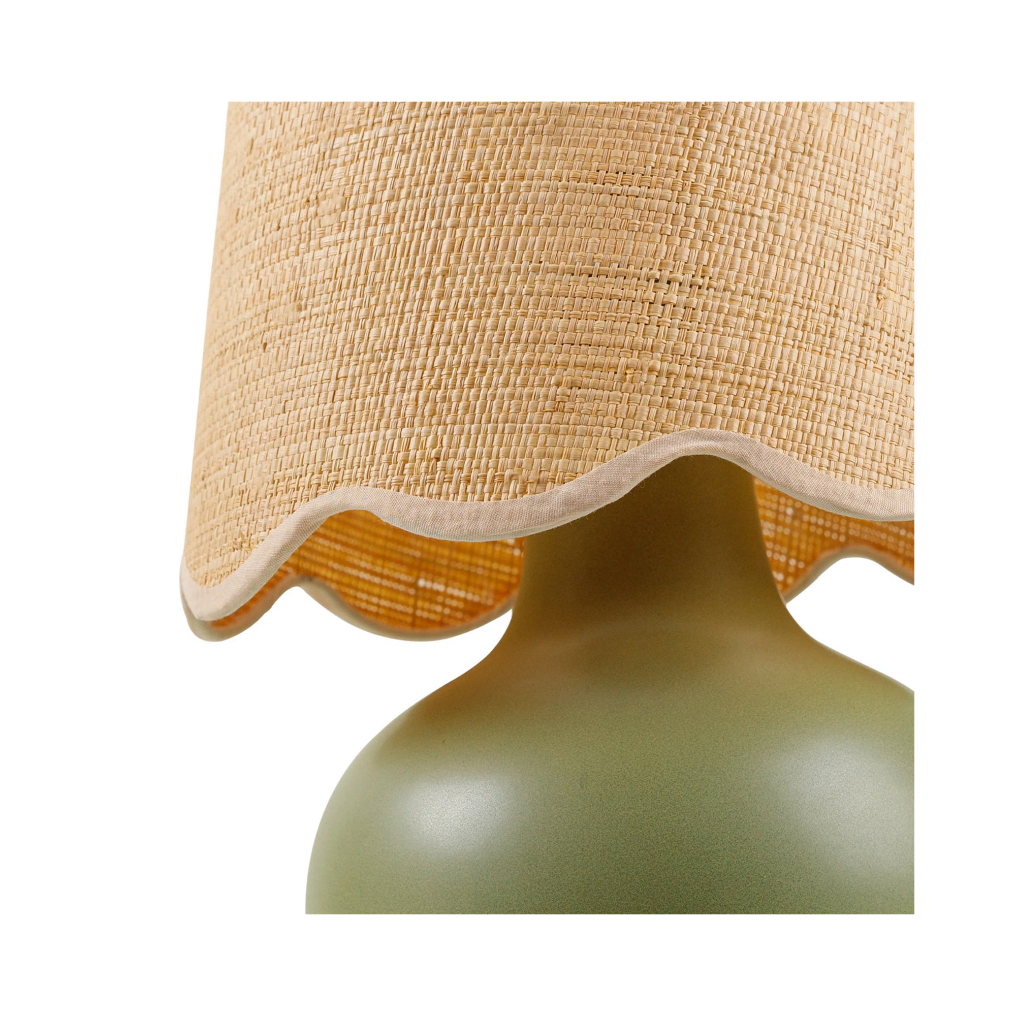 Momsen Scallop Shade Lamp, 13"" H x 8"" W x 8"" D, Natural, Khaki