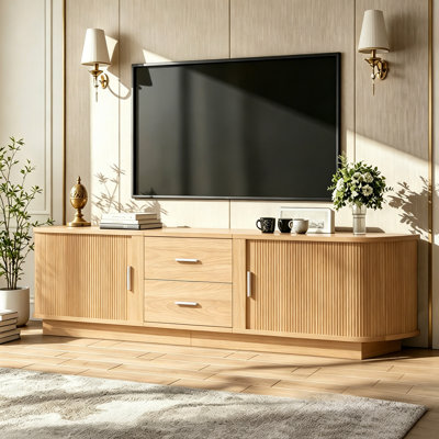 Meuble télé 70,8 po de style Mid-Century moderne avec meuble télé, pouvant accueillir un téléviseur de 75 po ou moins