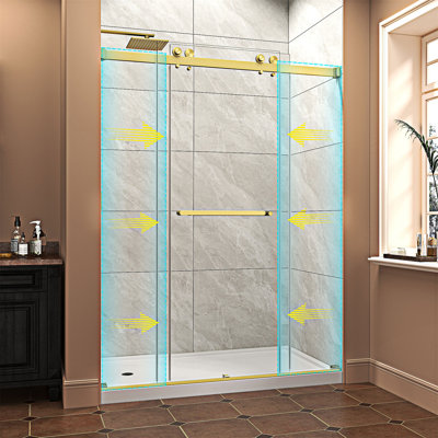 Reversible Installation Double Bypass Sliding Shower Door