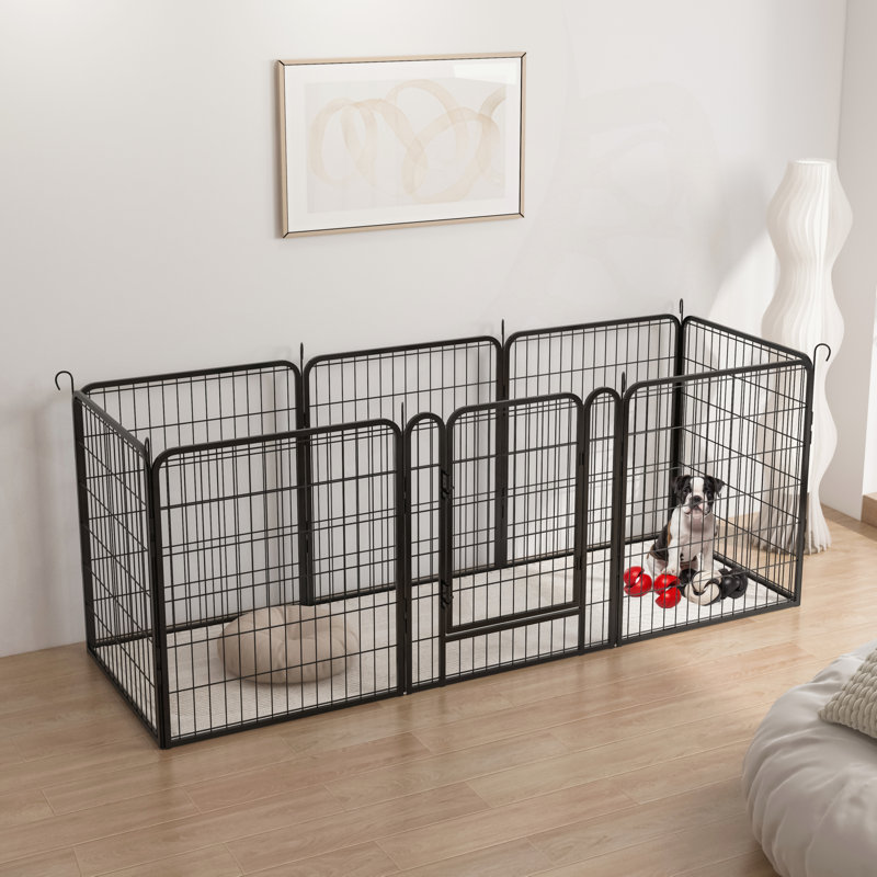 Parc pour animaux polyvalent en métal robuste avec de multiples fonctionnalités pour tous les décors