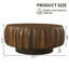 Table basse ronde en bois massif sculpté-671315566