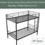 Lit superposé simple au-dessus de simple, lit superposé divisé à structure en métal avec rails de sécurité et échelle, lit superposé sans sommier pour enfants, adolescents et adultes-1681330348