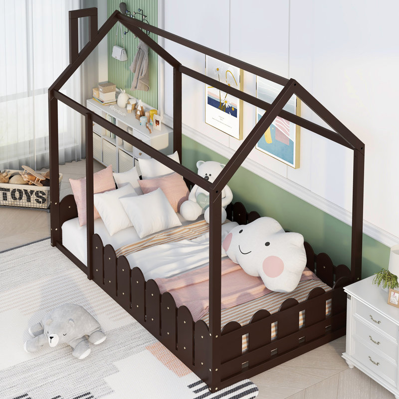 Agnesse Twin Canopy Standard Bed by Isabelle & Max, Espresso
