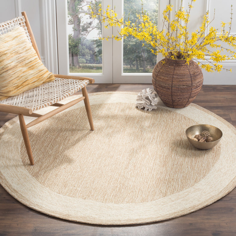 Tapis naturel crocheté à la main Taran, Rond 6 pi
