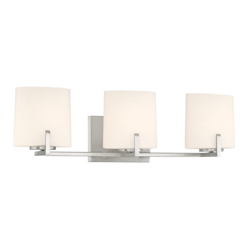 Meuble-lavabo 3 lumières Mirelle, H 7,5 po x l 25 po x P 6 po, Trois lumières, Nickel