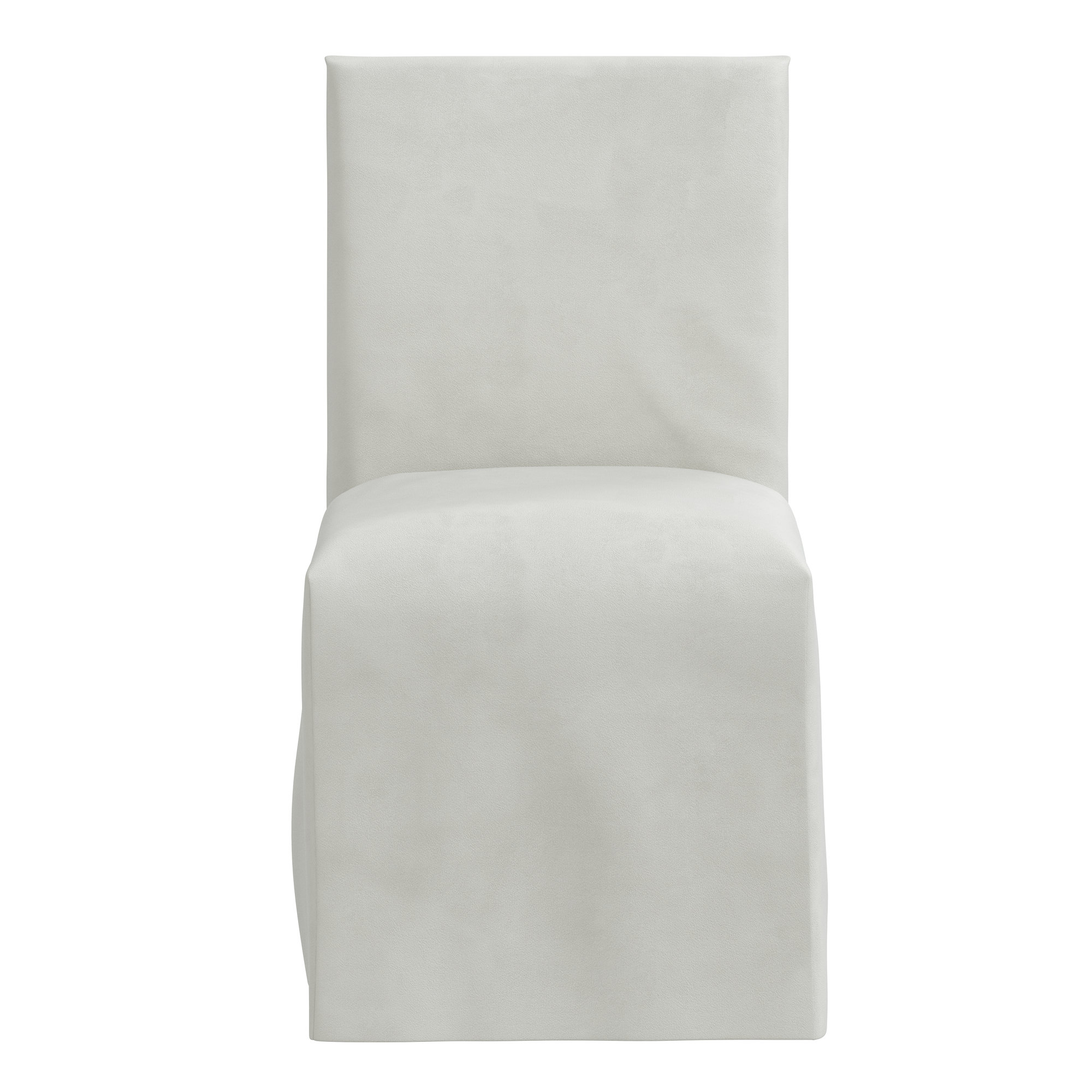Armstrong Cotton Parsons Chair in Twill White, Bella Light Gray Performance Velvet